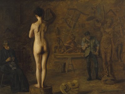 William Rush schnitzt seine allegorische Figur des Schuylkill River von Thomas Eakins